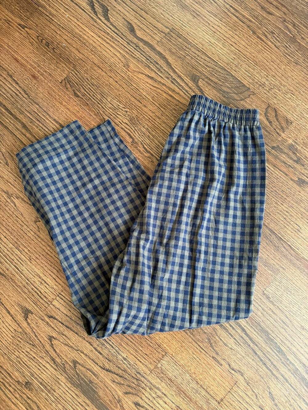 Unbranded Gingham Pants Blue Green